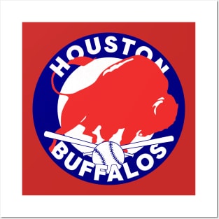 Retro Houston Buffalos Baseball Posters and Art